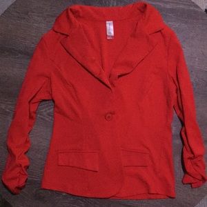 red formal one button cardigan